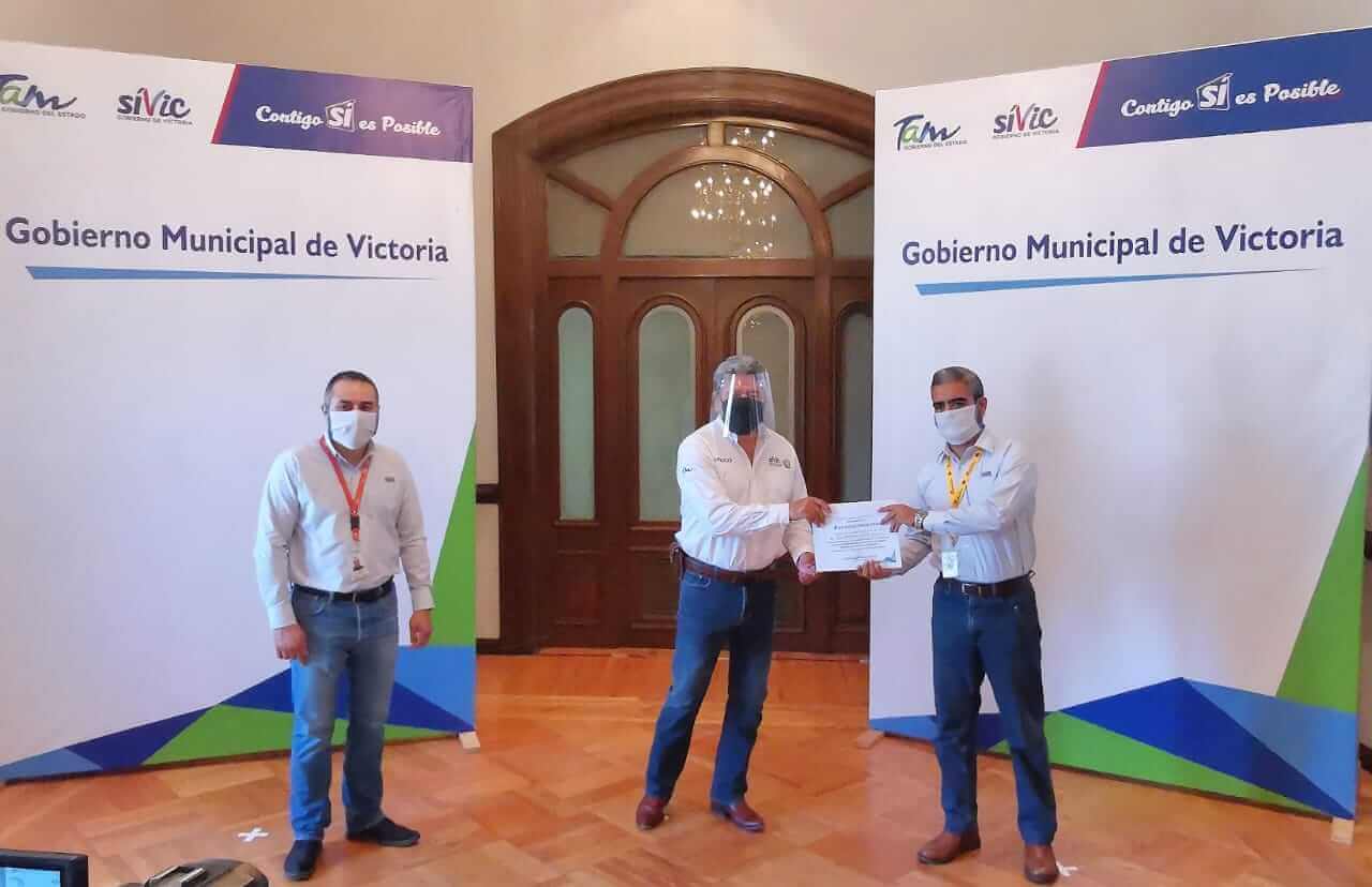 Empresa OXXO dona 5 mil cubrebocas al Gobierno de Victoria