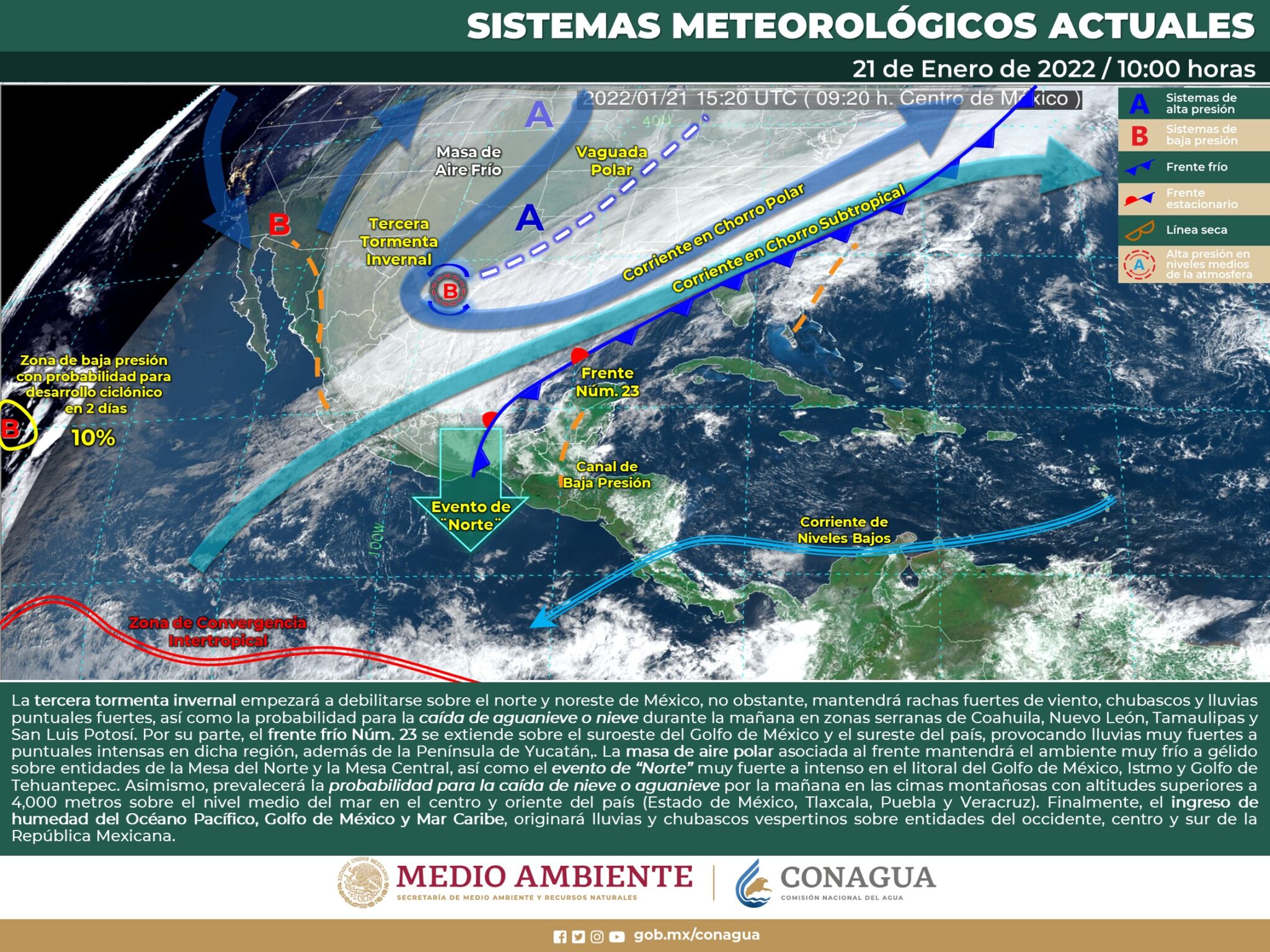 Tormenta invernal, frente frío y “Norte”, los fenómenos que colapsan el clima en México