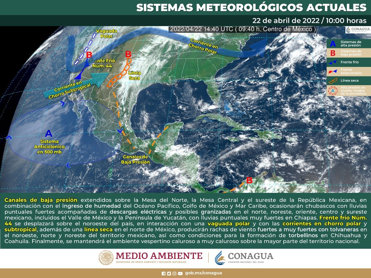 ¡Tenemos frente frío! Es el 44 y llega con niebla, vientos y pronóstico de lluvias