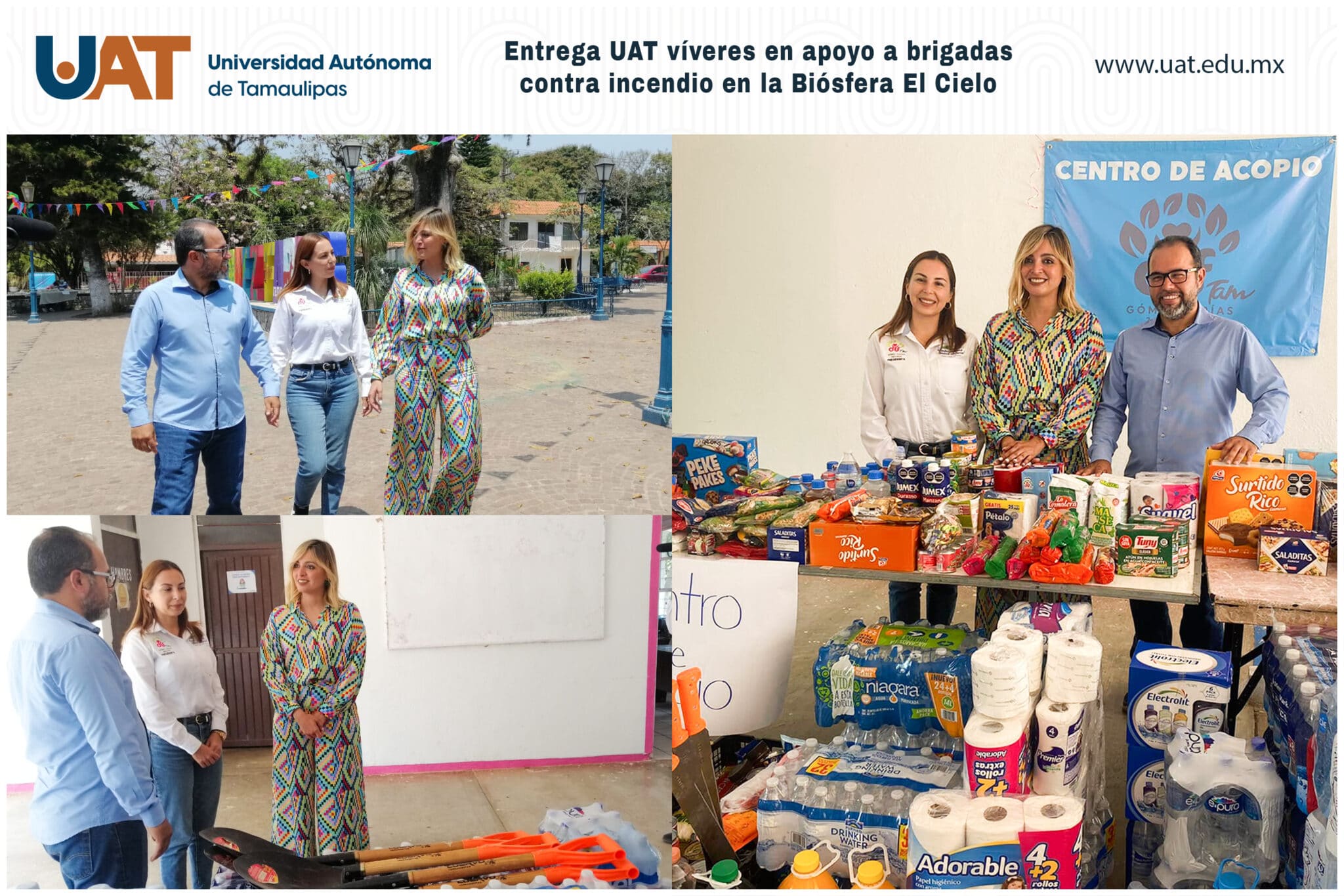 Entrega UAT víveres en apoyo a brigadas contra incendio en Biósfera El Cielo