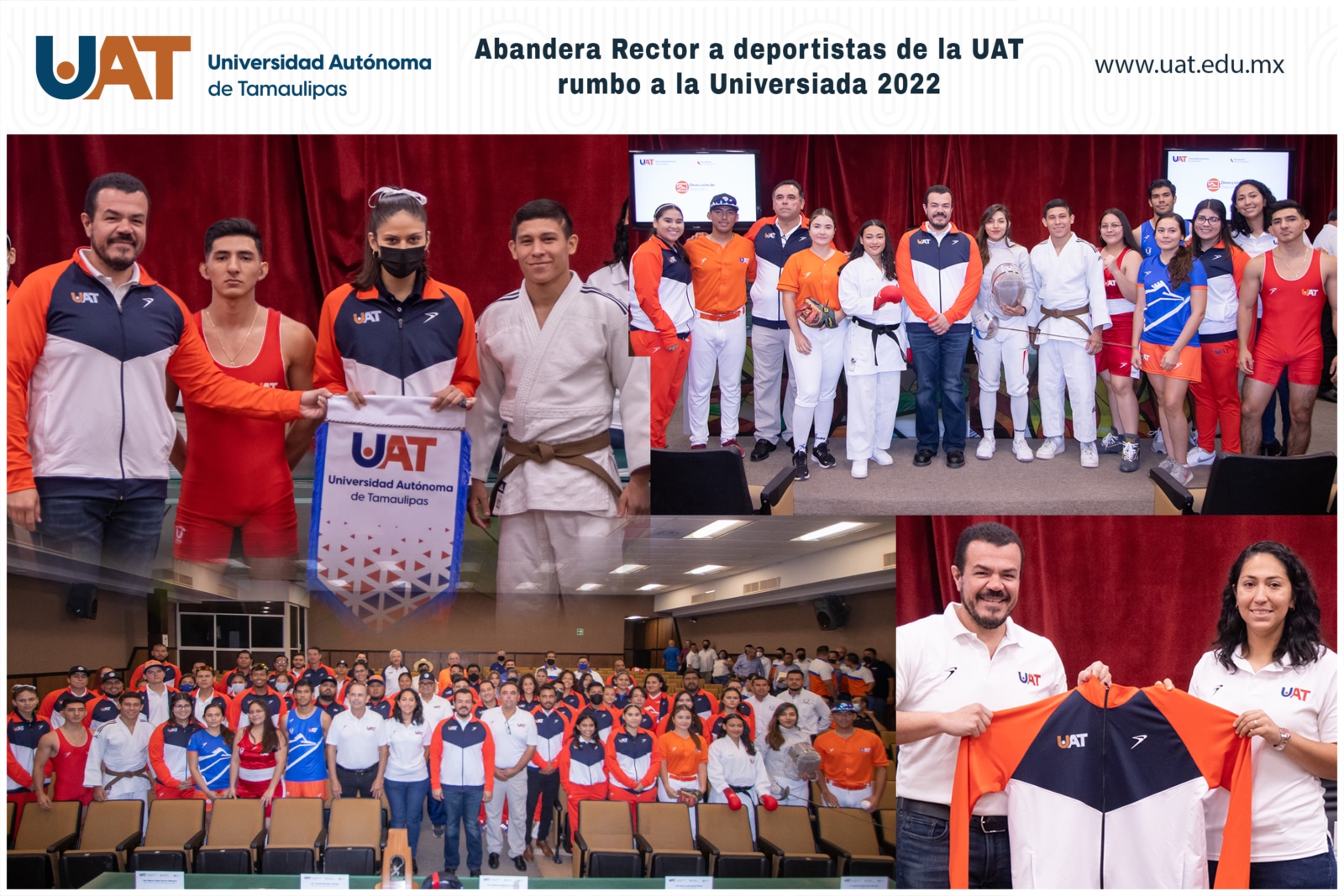 Abandera Rector a deportistas de la UAT rumbo a la Universidad 2022