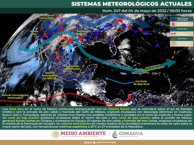 Onda de calor, vientos arrachados y lluvias se activan este miércoles en México ¡Ten cuidado!