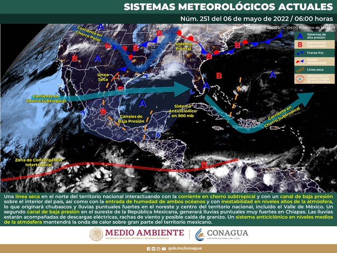 Segundo canal de baja presión se activa al sureste de México ¡Prevén lluvias fuertes!