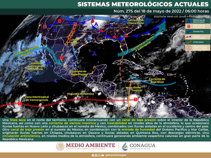 Un día de lluvias para 18 estados del país; para el resto mucho calor