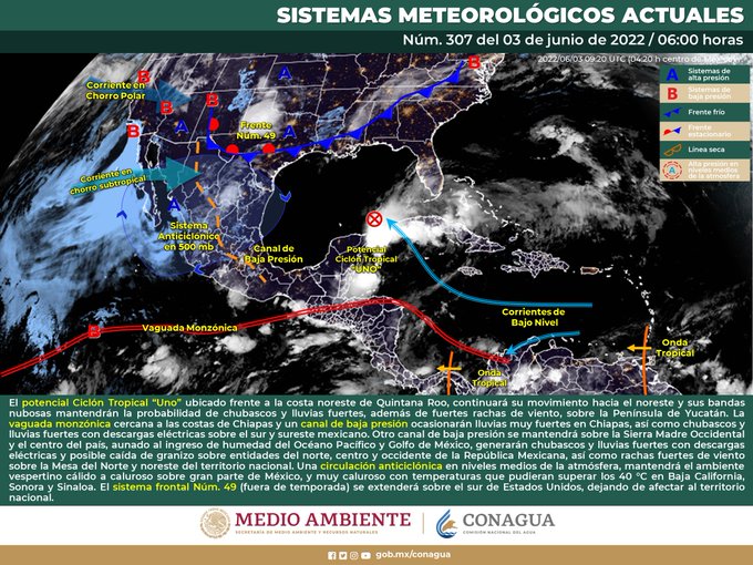 ¡Ya está presente! Una vaguada monzónica afecta con lluvias intensas a México