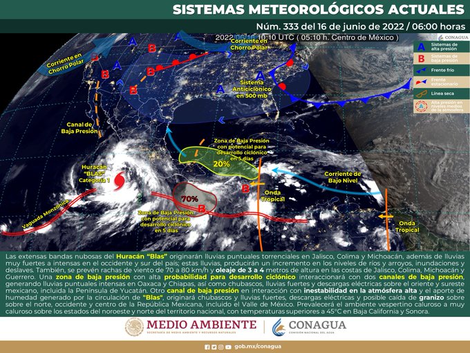 Arrecian las lluvias y el calor también, así el pronóstico del clima para este 16 de junio