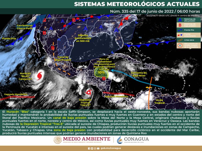 Seguirá lloviendo y fuerte en México; 18 estados mantienen alto potencial