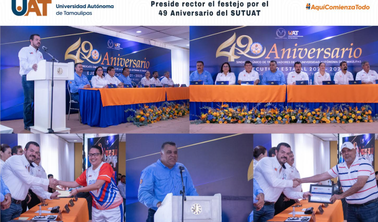 Preside rector festejo por el 49 Aniversario del SUTUAT
