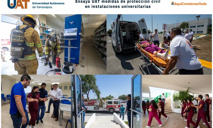 Ensaya UAT medidas de protección civil en instalaciones universitarias