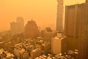 Contaminación en New York hace ver a la ciudad fantasmagórica