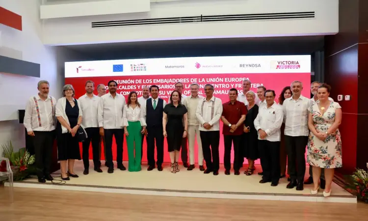 PRESENTA ALCALDESA CARMEN LILIA CANTUROSAS VENTAJAS COMPETITIVAS DE NUEVO LAREDO ANTE EMBAJADORES DE UNIÓN EUROPEA