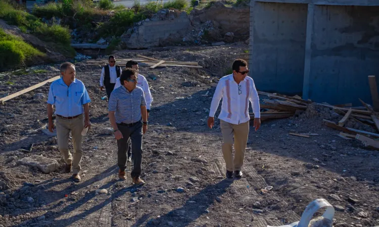 Sustituye Gobierno de Matamoros, viejo puente de fierro, por uno vehicular; alcalde Mario López supervisa avances