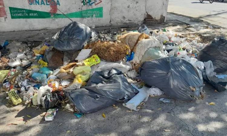 Basura en las calles de la SCT