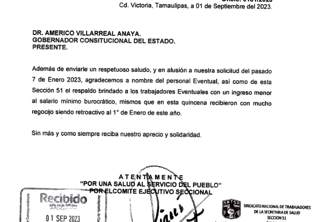 Aumento al sueldo de eventuales de la SST es gracias al Gobernador y no a dirigente sindical