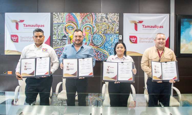 Firma SEBIEN, convenio para establecer “Comedores del Bienestar” en Río Bravo