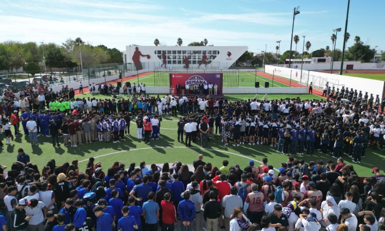 INAUGURA ALCALDESA CARMEN LILIA CANTUROSAS SEMANA DEPORTIVA ESTUDIANTIL CON LA PARTICIPACIÓN DE MÁS DE 3 MIL ESTUDIANTES