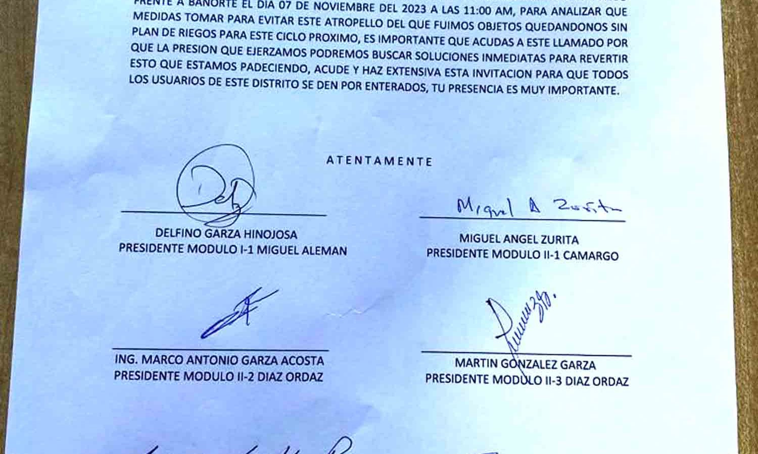 Amenazan productores con manifestarse por falta de trasvase