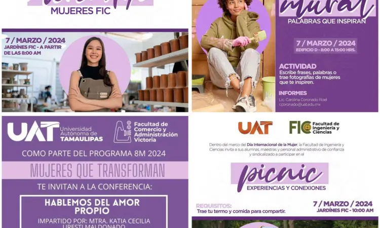 La Universidad Autónoma de Tamaulipas se viste de morado en conmemoración al Día de la Mujer