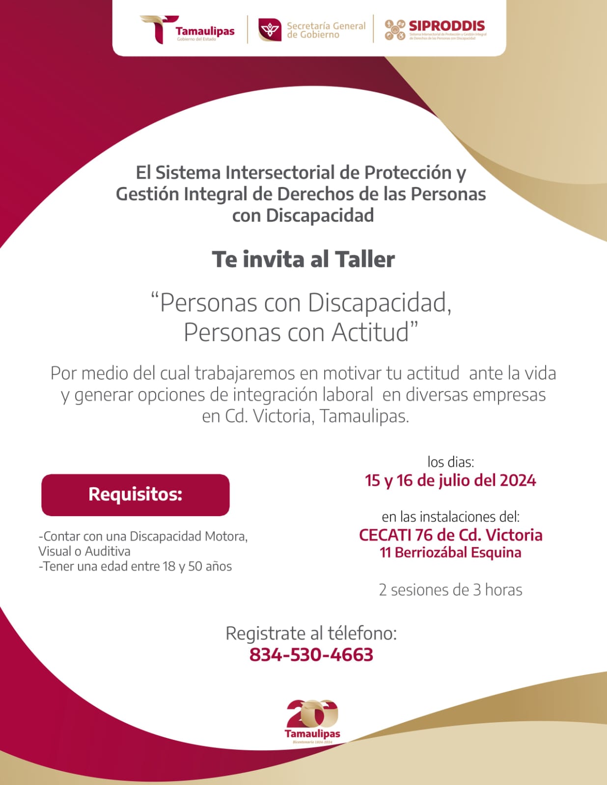 Organiza SIPRODDIS Taller «Personas con Discapacidad, Personas con Actitud»