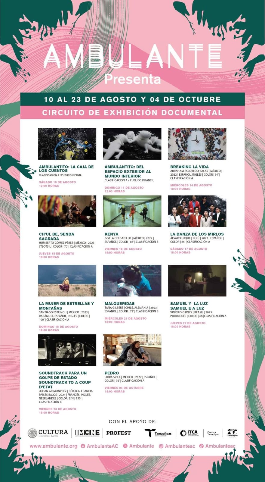 Llega a la cineteca Tamaulipas exhibición documental «Ambulante Presenta 2024»