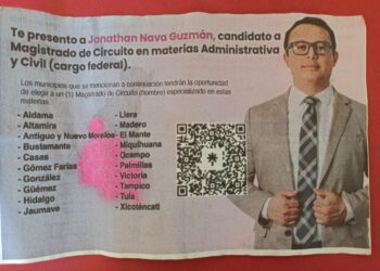 Reparten acordeones para promover el voto judicial en Tamaulipas