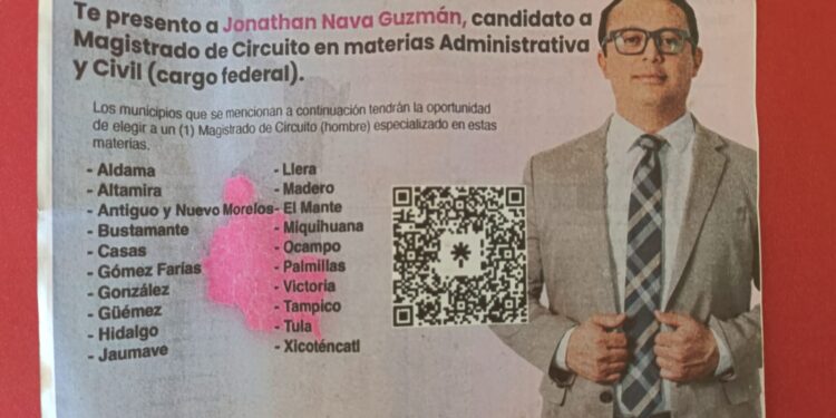 Reparten acordeones para promover el voto judicial en Tamaulipas