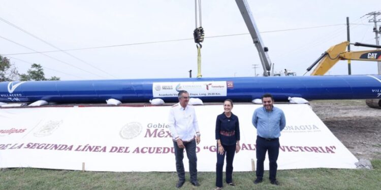 Presidenta Claudia Sheinbaum supervisó la construcción del nuevo acueducto de Ciudad Victoria