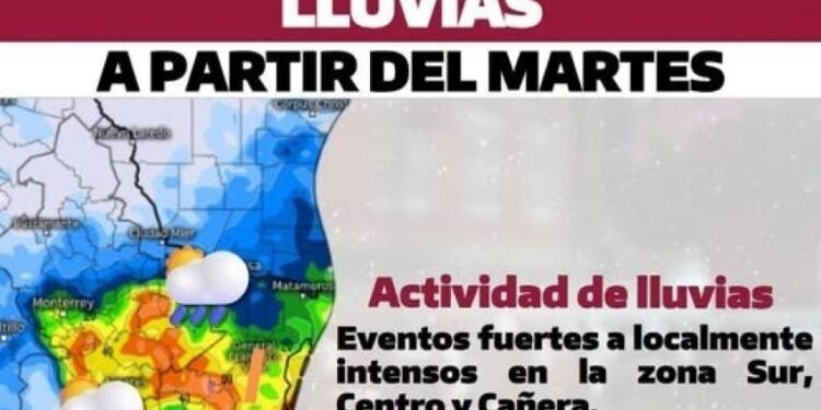 Zona de inestabilidad generará lluvias en Tamaulipas del martes al sábado: Coordinación de Protección Civil
