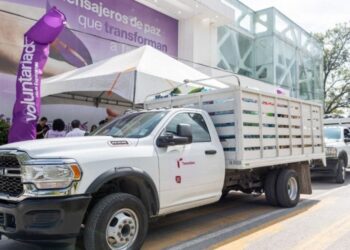 Dona SET 16 toneladas de víveres para afectados por inundaciones en la región huasteca