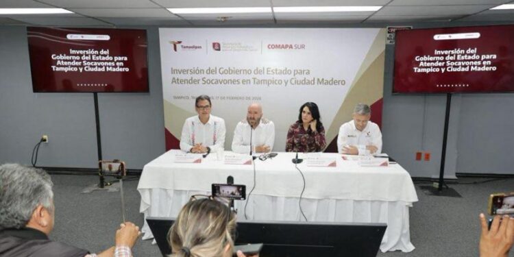 Destina Gobierno de Tamaulipas 105 millones de pesos para atender problemática de socavones en Tampico y Ciudad Madero