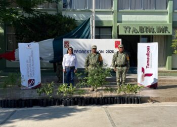 Entrega Gobierno de Tamaulipas 200 árboles al 77/o Batallón de Infantería